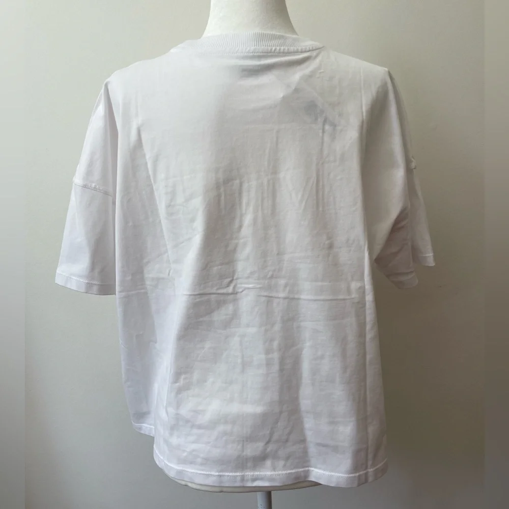 Calvin Klein White Cotton T-shirt Puff Letter Boxy Size XL NWT Classic 90s Y2K - Picture 4 of 7